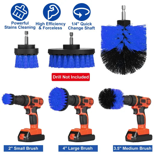 3Pcs/Set Drill Brush Power Scrubber Cleaning Brush For Car Carpet Wall Tile Tub Cleaner Combo